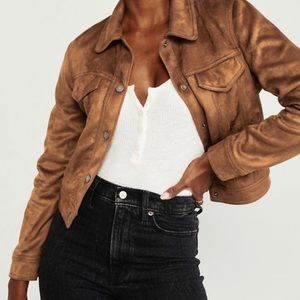 Faux Suede Trucker Jacket